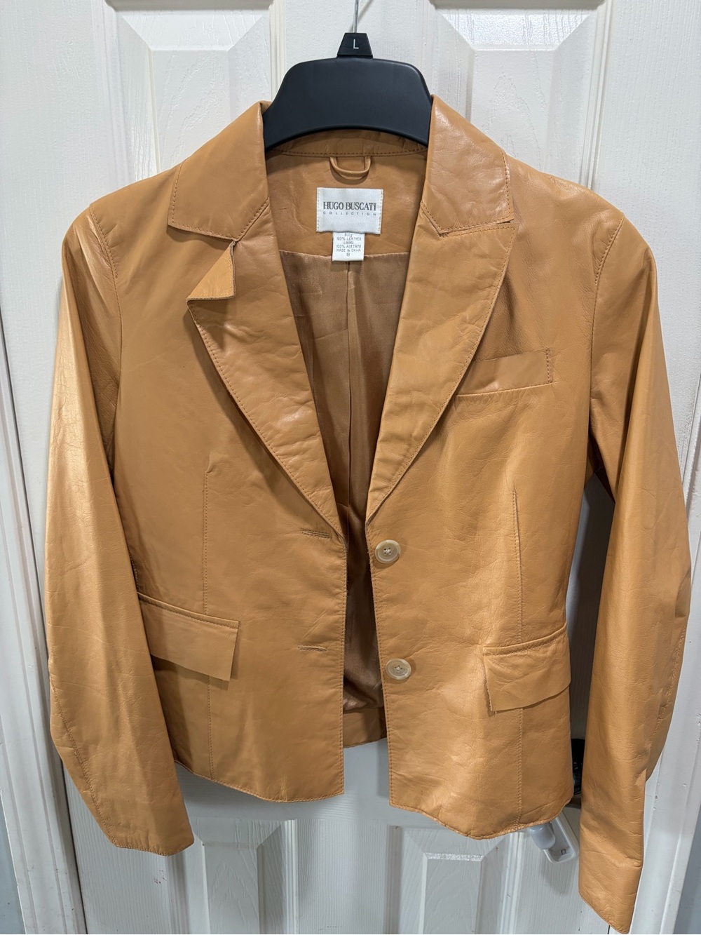 Hugo Buscati Tan Leather Blazer
